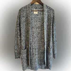 Hollister Gray and Multi-colored Knit Cardigan